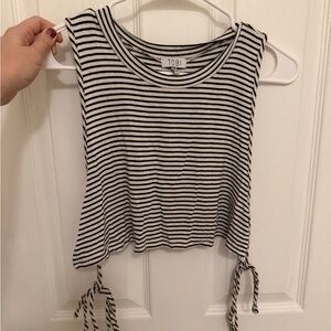Tobi Monochrome Striped Crop Top